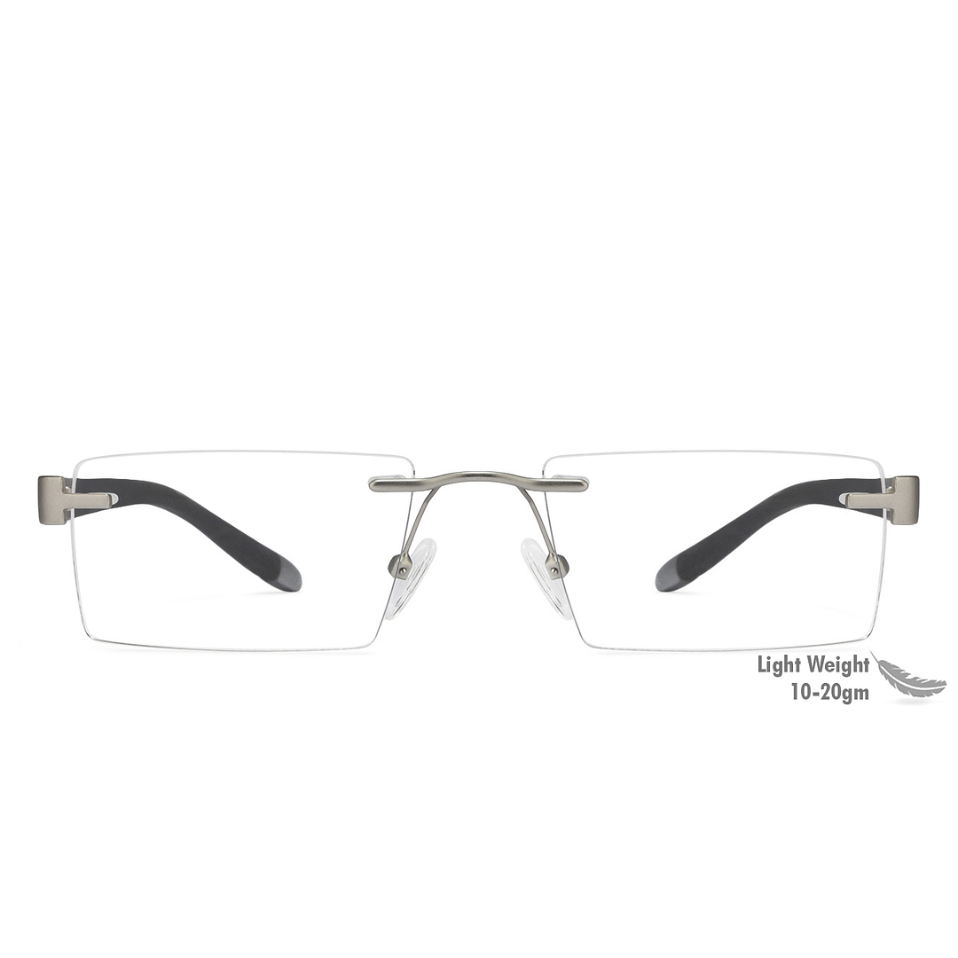 Lenskart Air Online Silver Rimless Rectangle left side