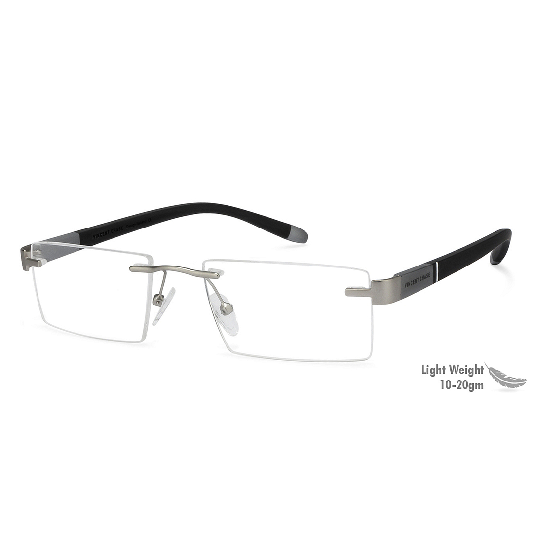 Lenskart Air Online Silver Rimless Rectangle right side