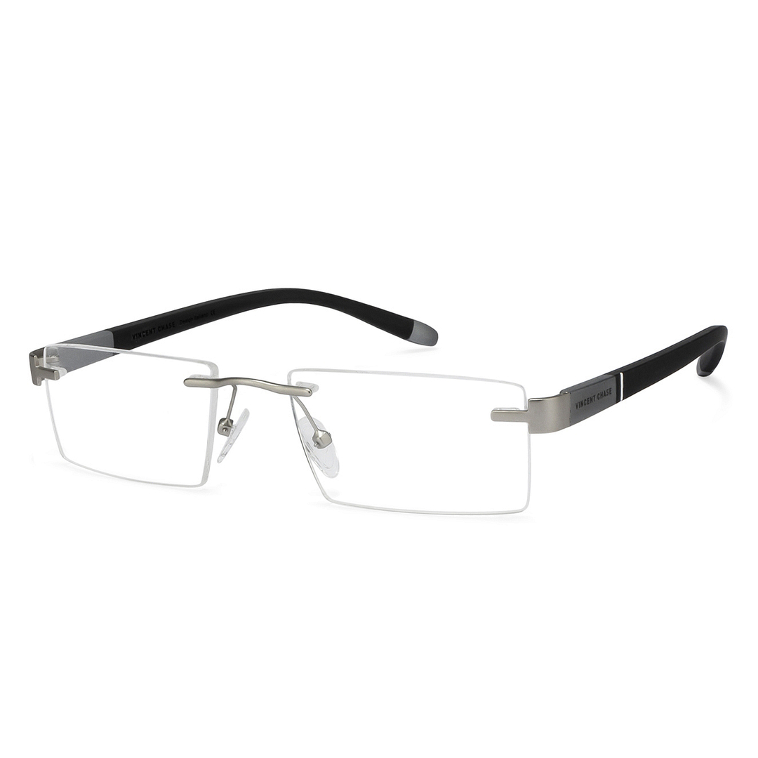 Lenskart Air Online Silver Rimless Rectangle right side
