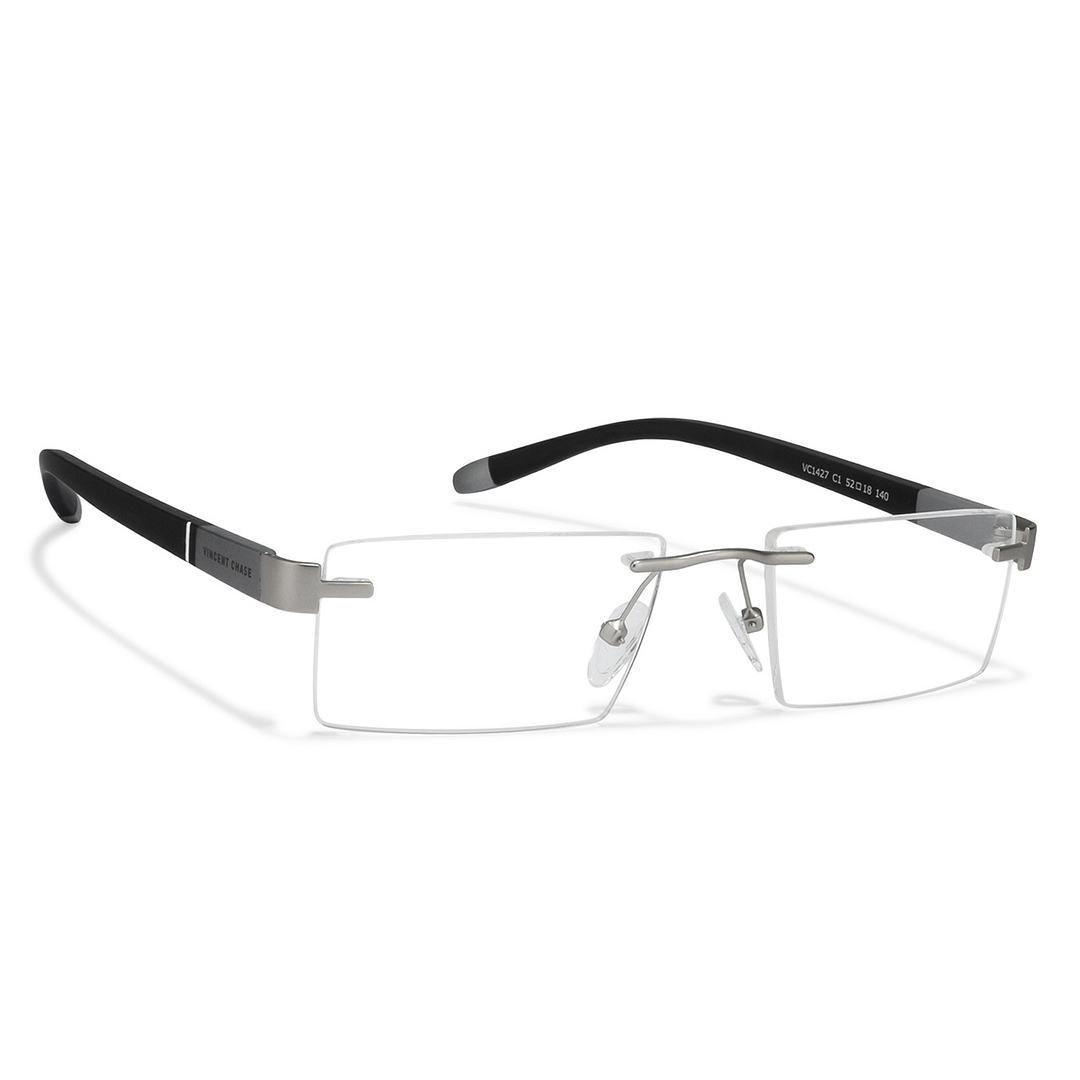 Lenskart Air Online Silver Rimless Rectangle left side