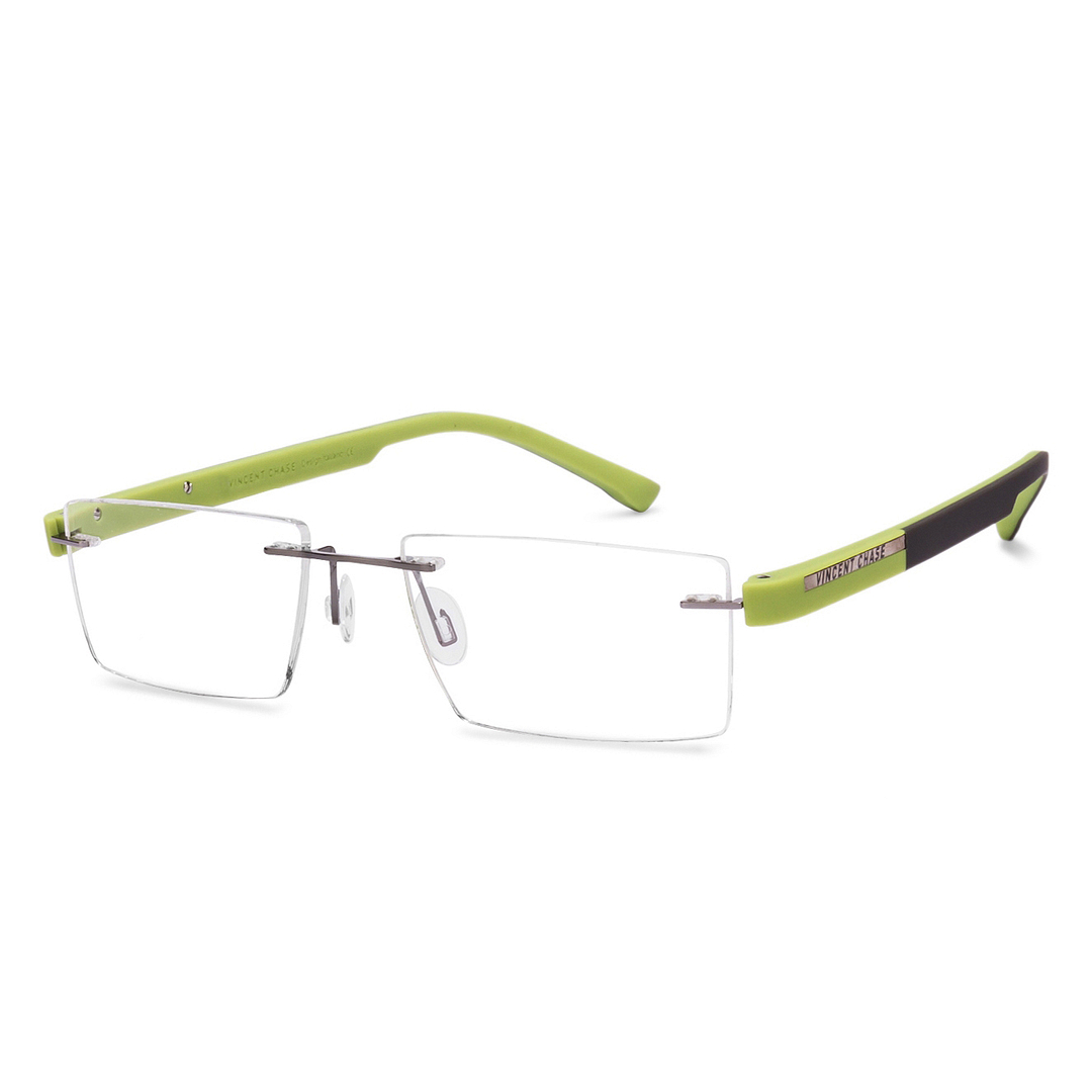 Lenskart Air Online Mid Gunmetal Rimless Rectangle right side