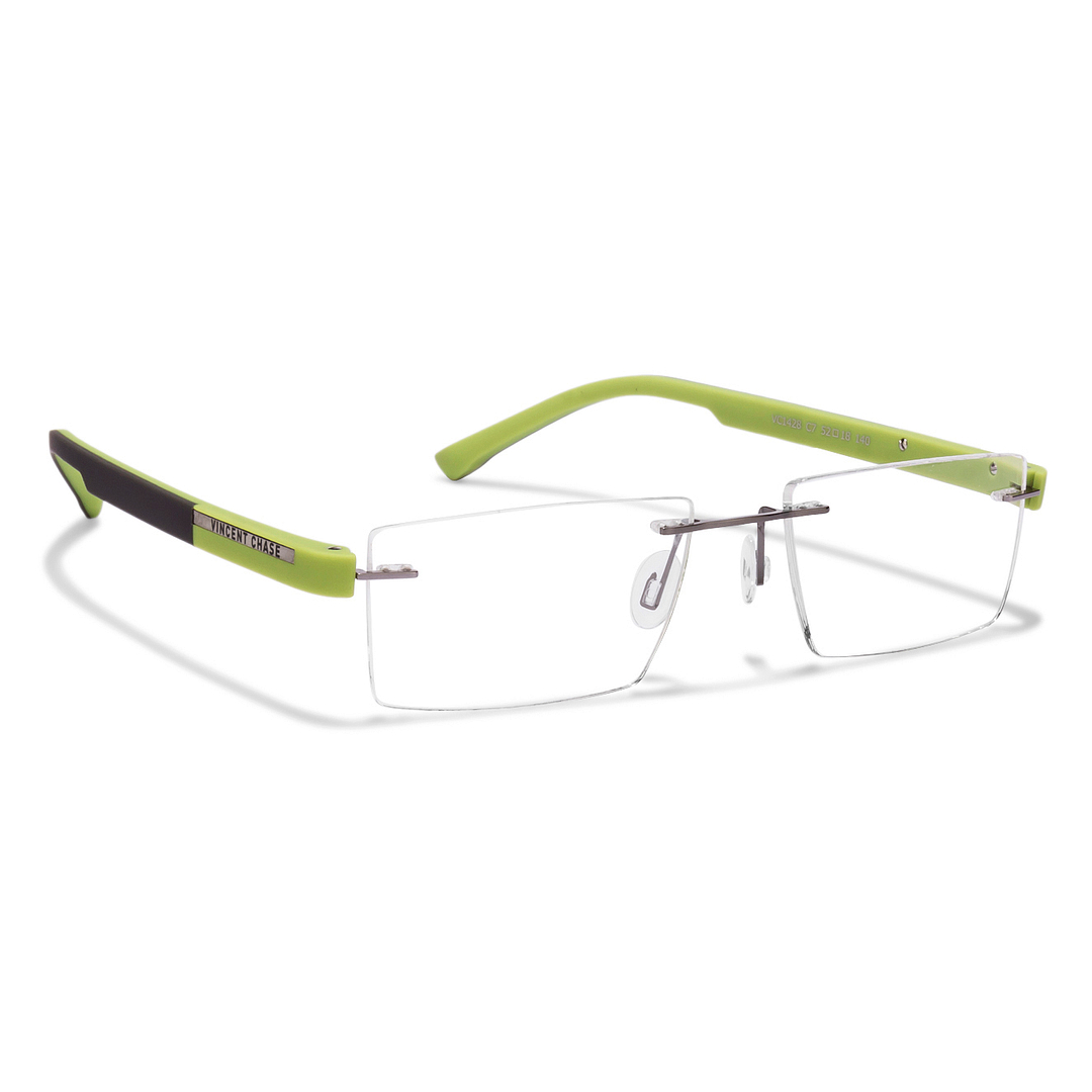 Lenskart Air Online Mid Gunmetal Rimless Rectangle left side