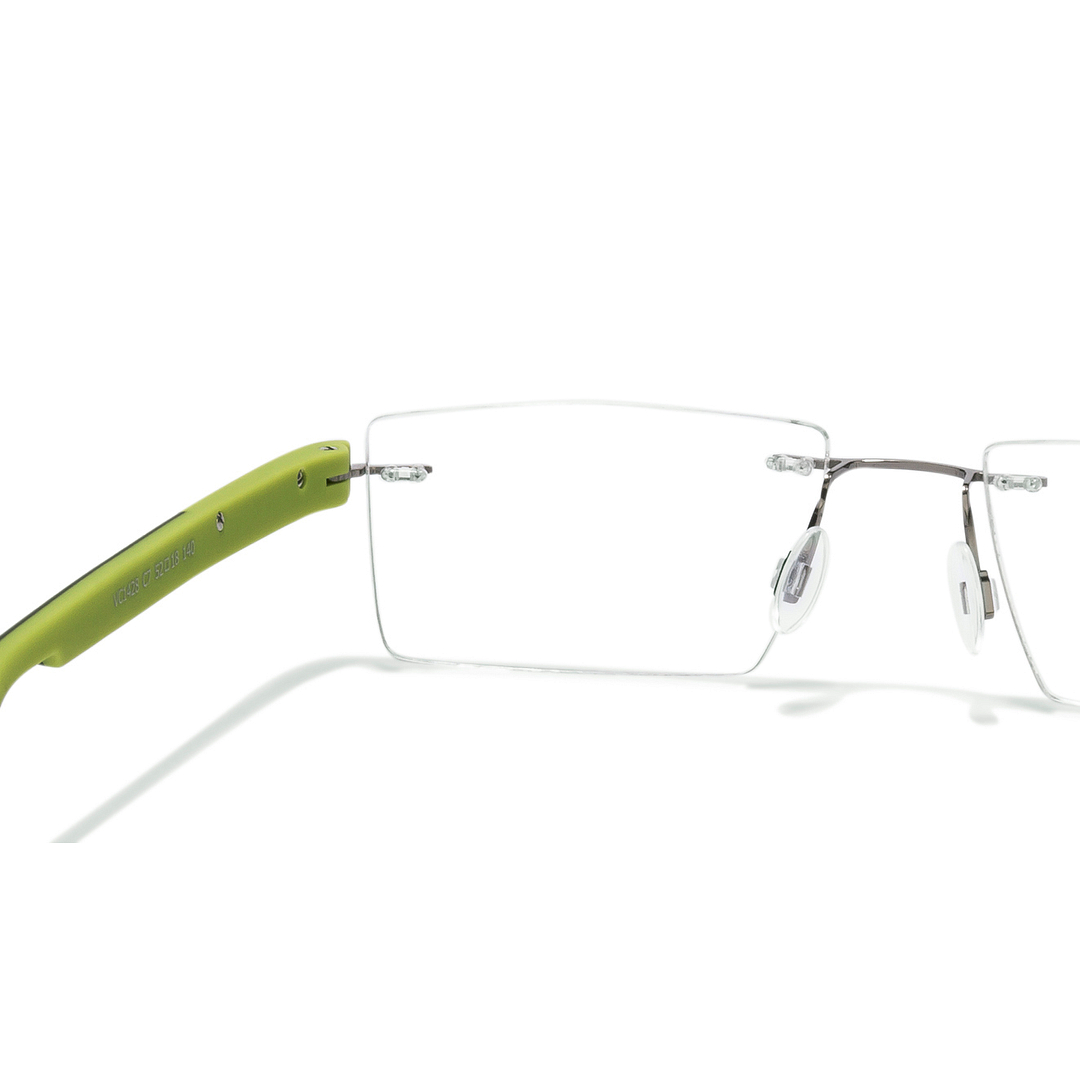 Lenskart Air Online Mid Gunmetal Rimless Rectangle left side