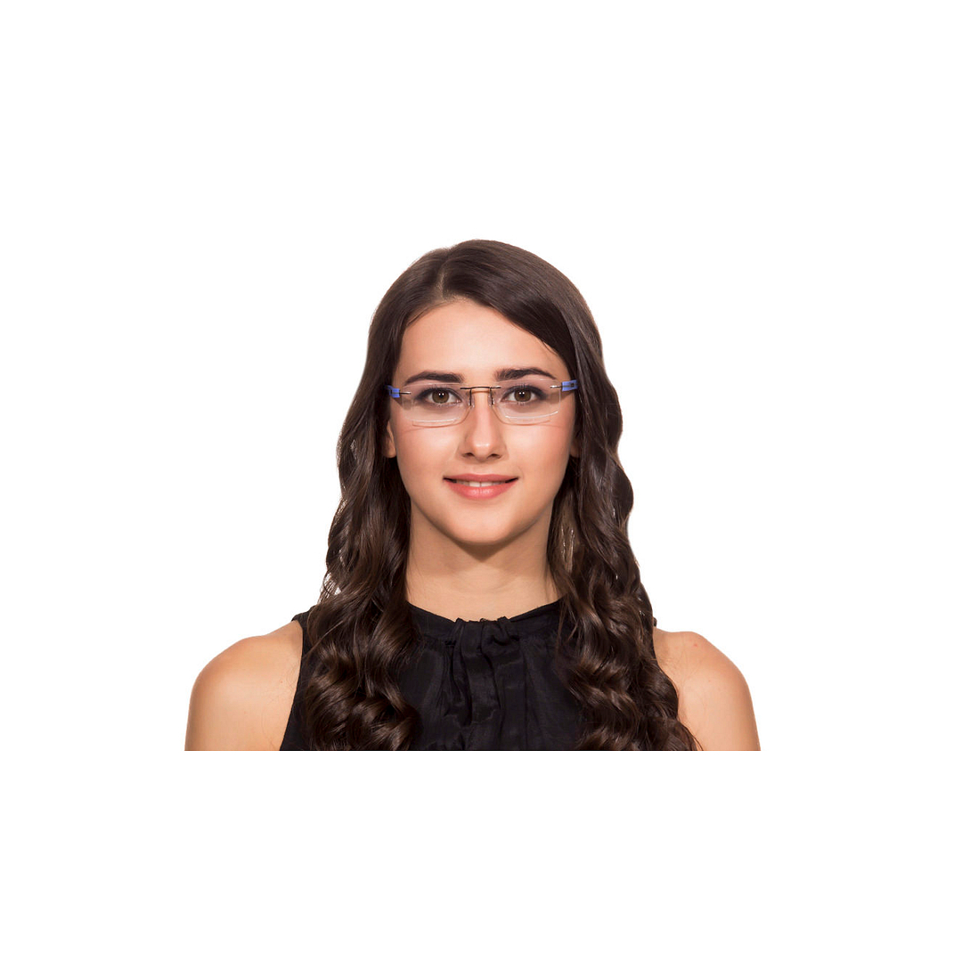 Lenskart Air Online Mid Gunmetal Rimless Rectangle left side