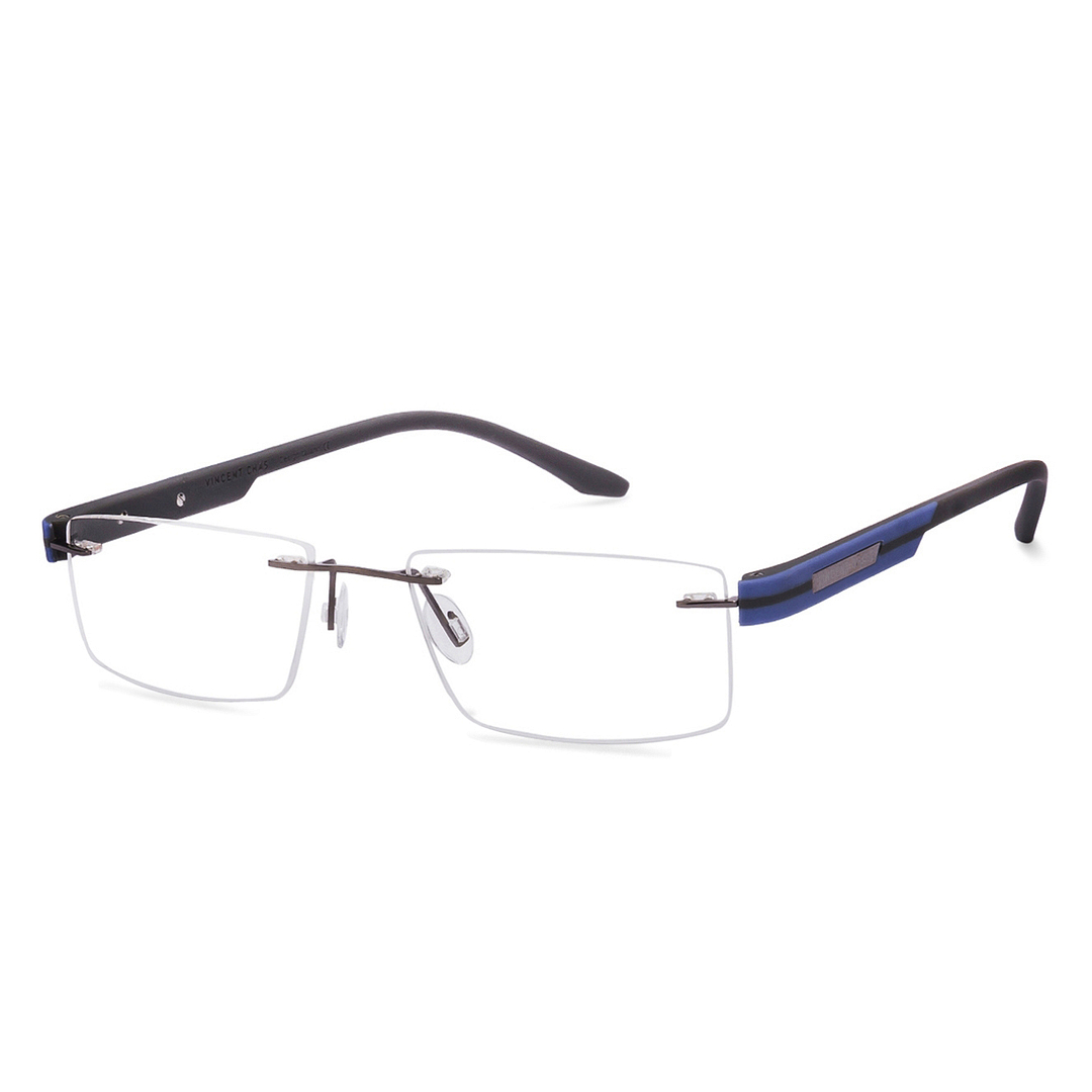 Lenskart Air Online Mid Gunmetal Rimless Rectangle left side