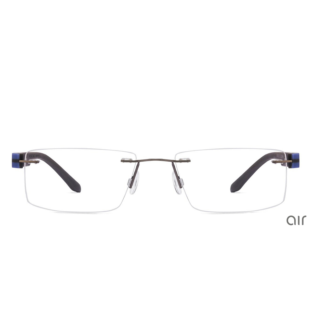 Lenskart Air Online Mid Gunmetal Rimless Rectangle left side