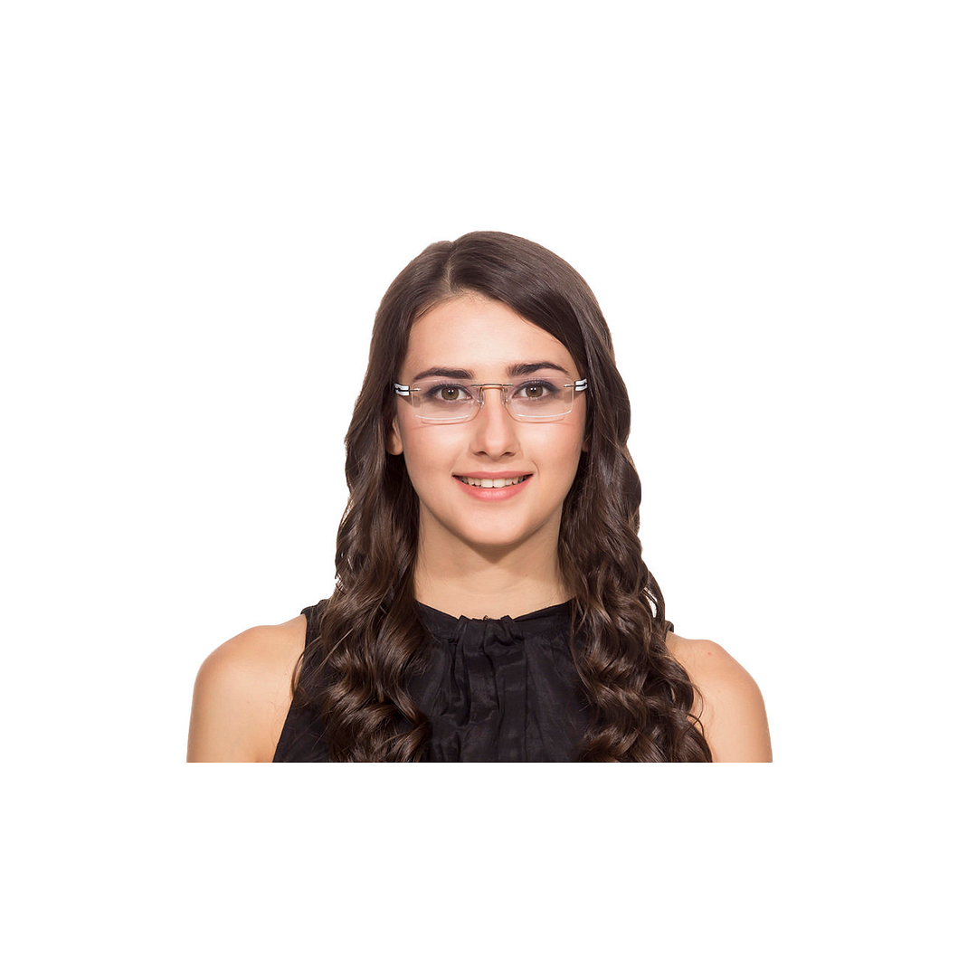 Lenskart Air Online Silver Rimless Rectangle left side
