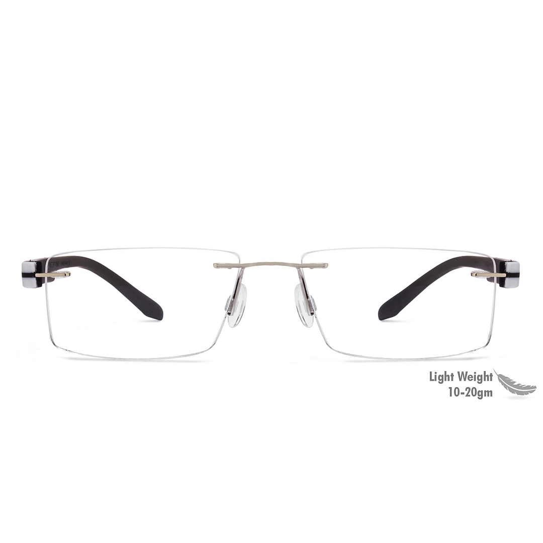 Lenskart Air Online Silver Rimless Rectangle left side