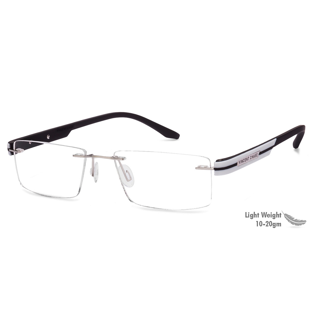 Lenskart Air Online Silver Rimless Rectangle left side