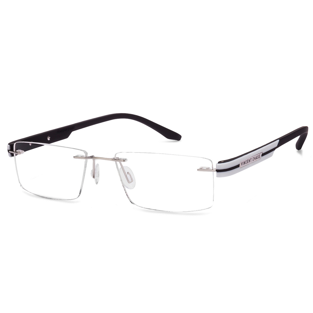 Lenskart Air Online Silver Rimless Rectangle left side