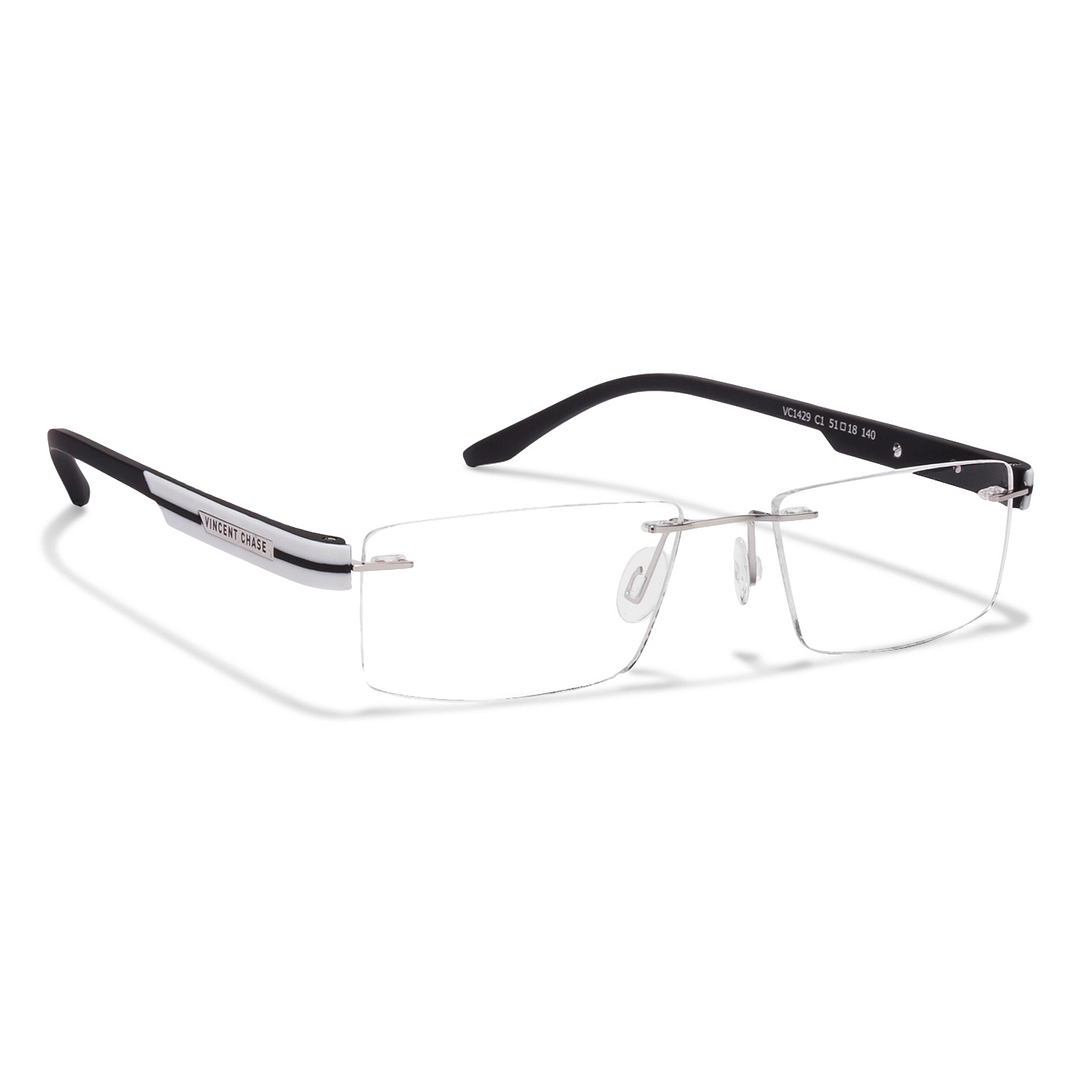 Lenskart Air Online Silver Rimless Rectangle right side