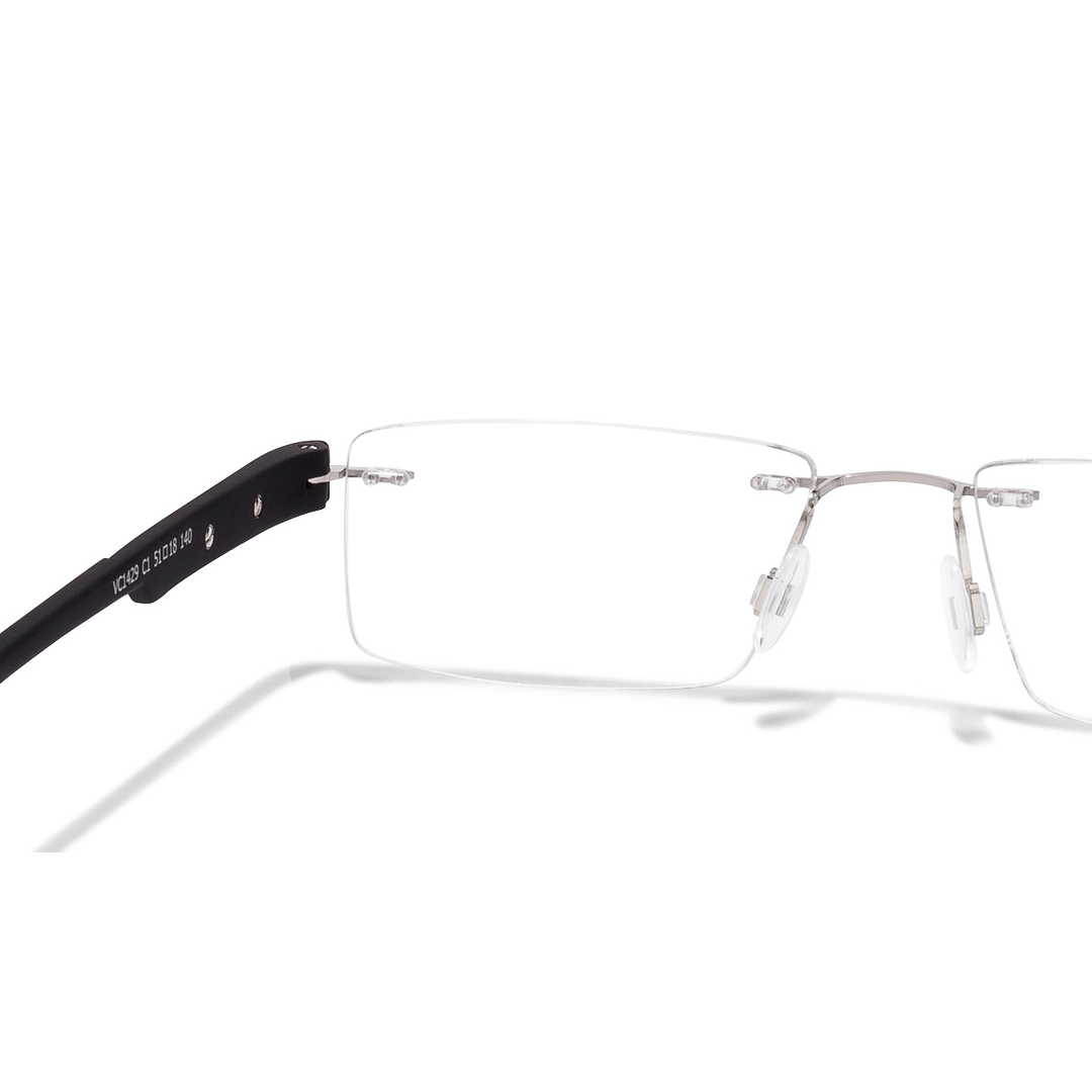 Lenskart Air Online Silver Rimless Rectangle right side