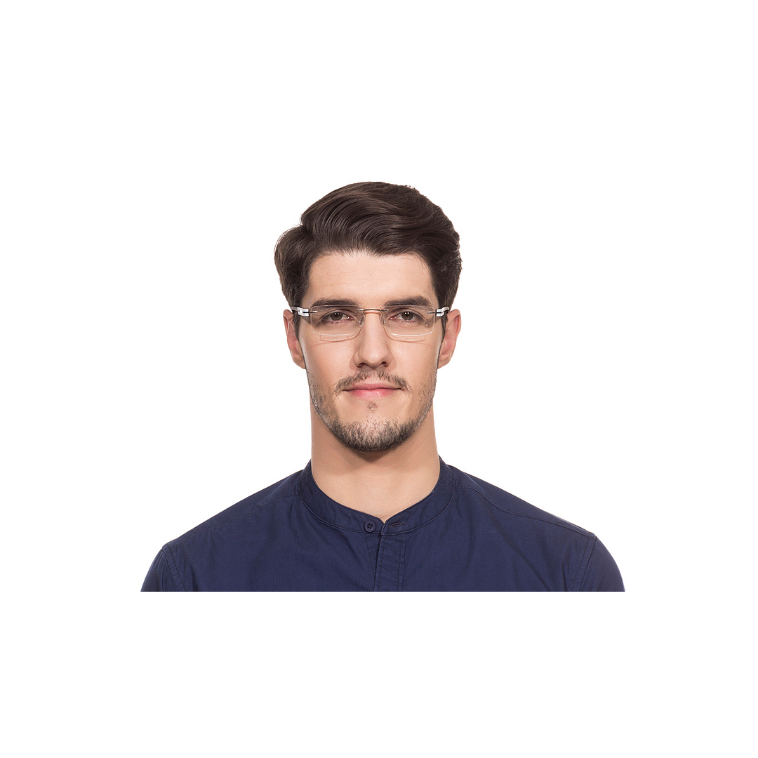 Lenskart Air Online Silver Rimless Rectangle right side