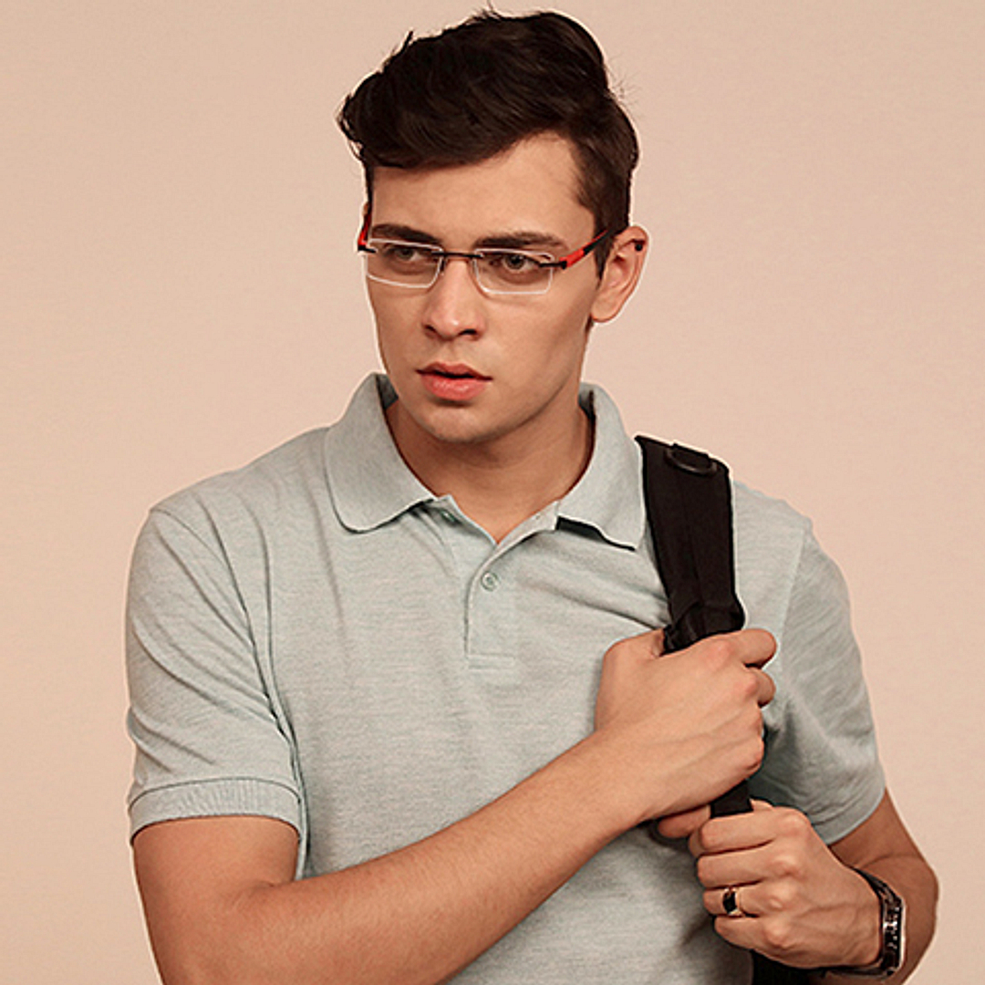 Lenskart Air Online Black Rimless Rectangle left side