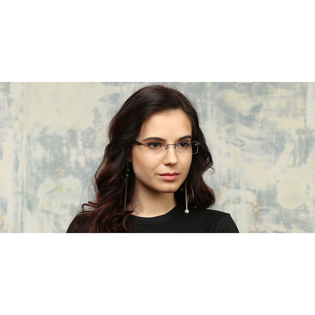Lenskart Air Online Black Rimless Rectangle left side