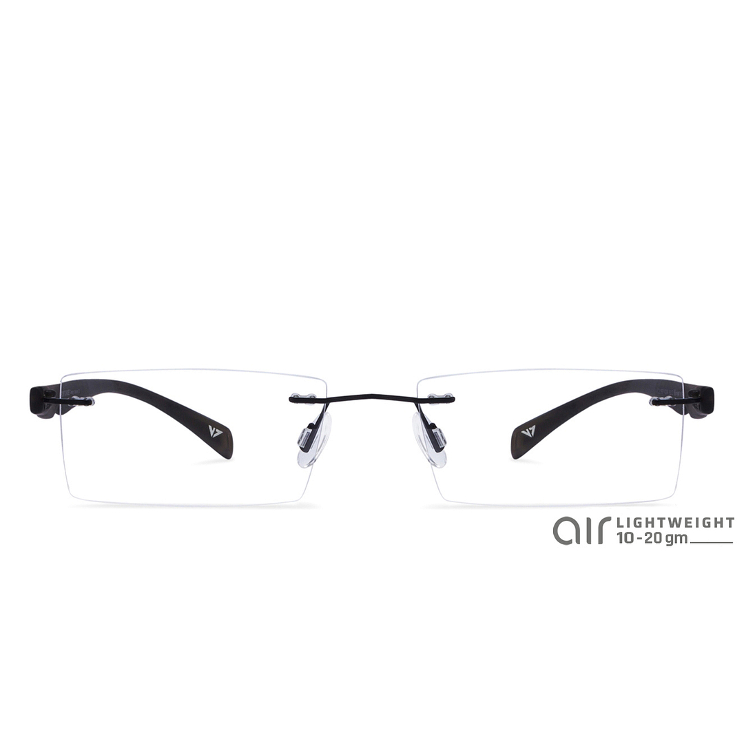 Lenskart Air Online Black Rimless Rectangle left side