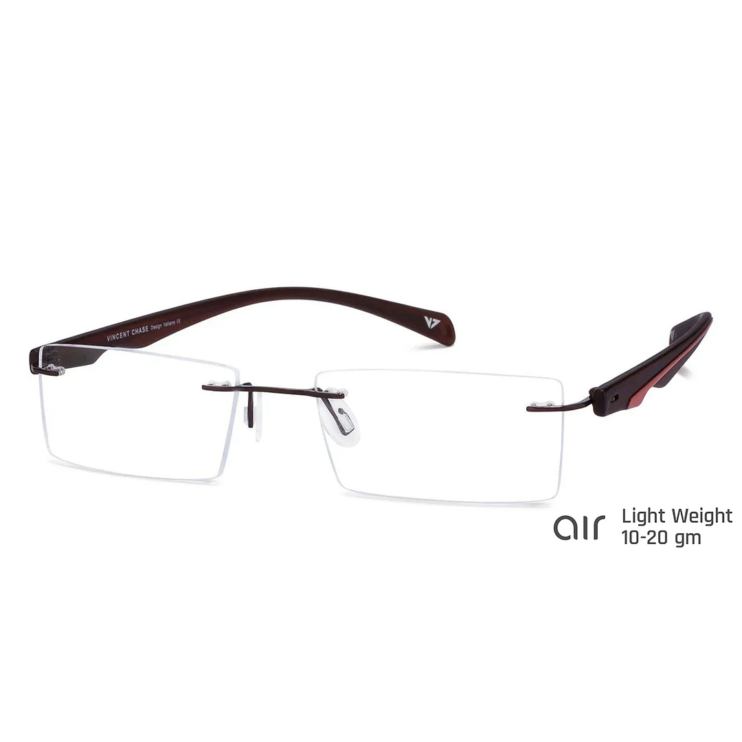 Lenskart Air Online Light Brown Rimless Rectangle right side