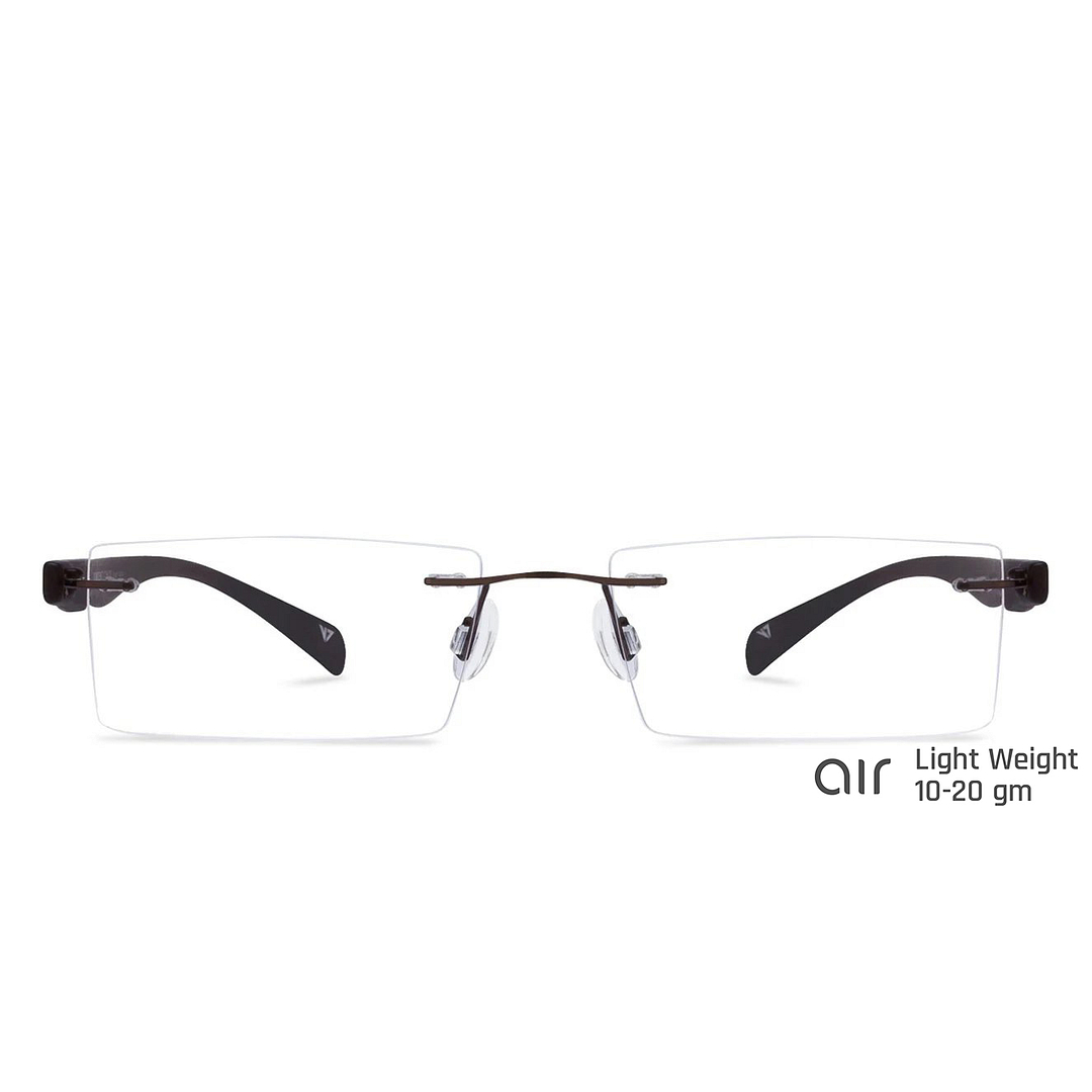 Lenskart Air Online Light Brown Rimless Rectangle left side