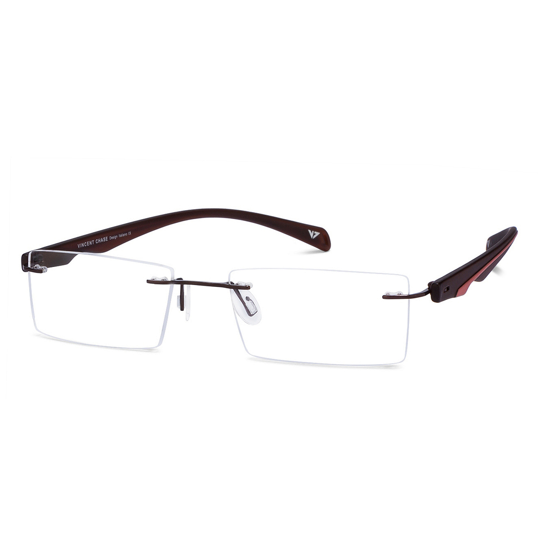 Lenskart Air Online Light Brown Rimless Rectangle left side