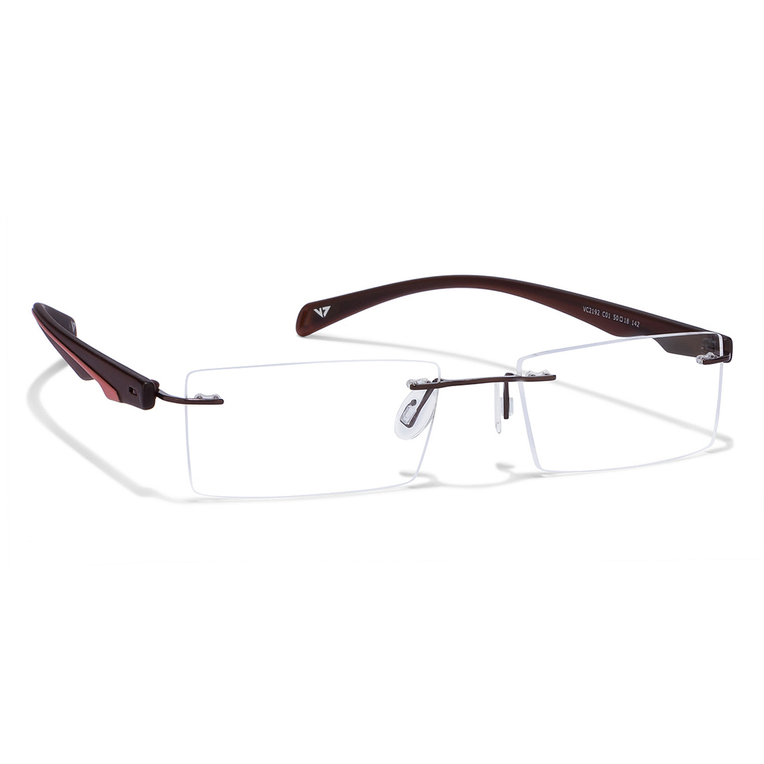 Lenskart Air Online Light Brown Rimless Rectangle left side