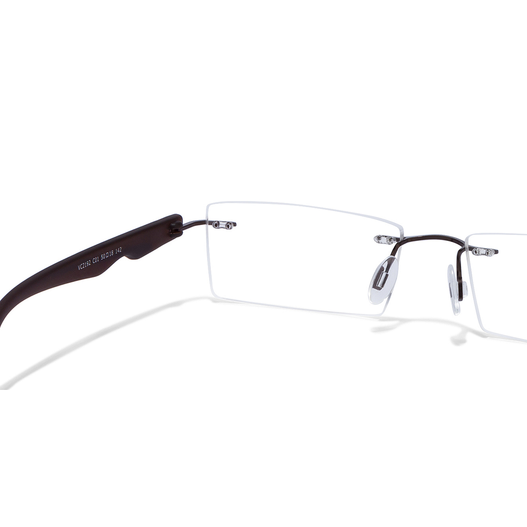 Lenskart Air Online Light Brown Rimless Rectangle left side