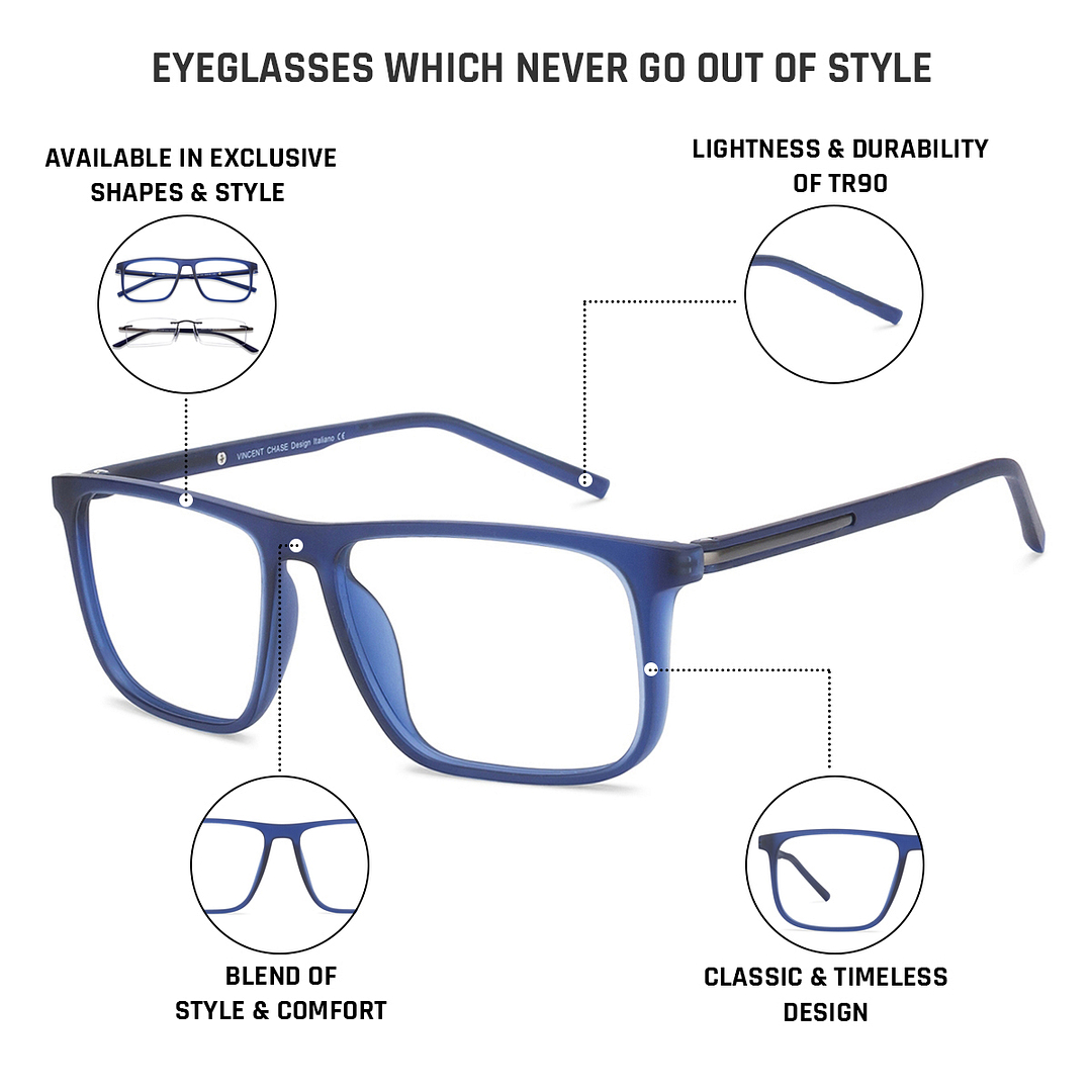Lenskart Air Online Sky Blue Full Rim Square right side