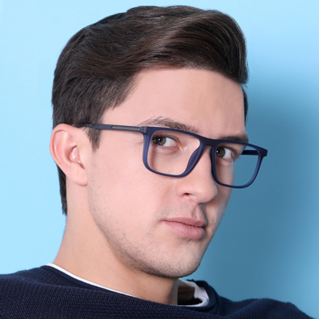 Lenskart Air Online Sky Blue Full Rim Square left side