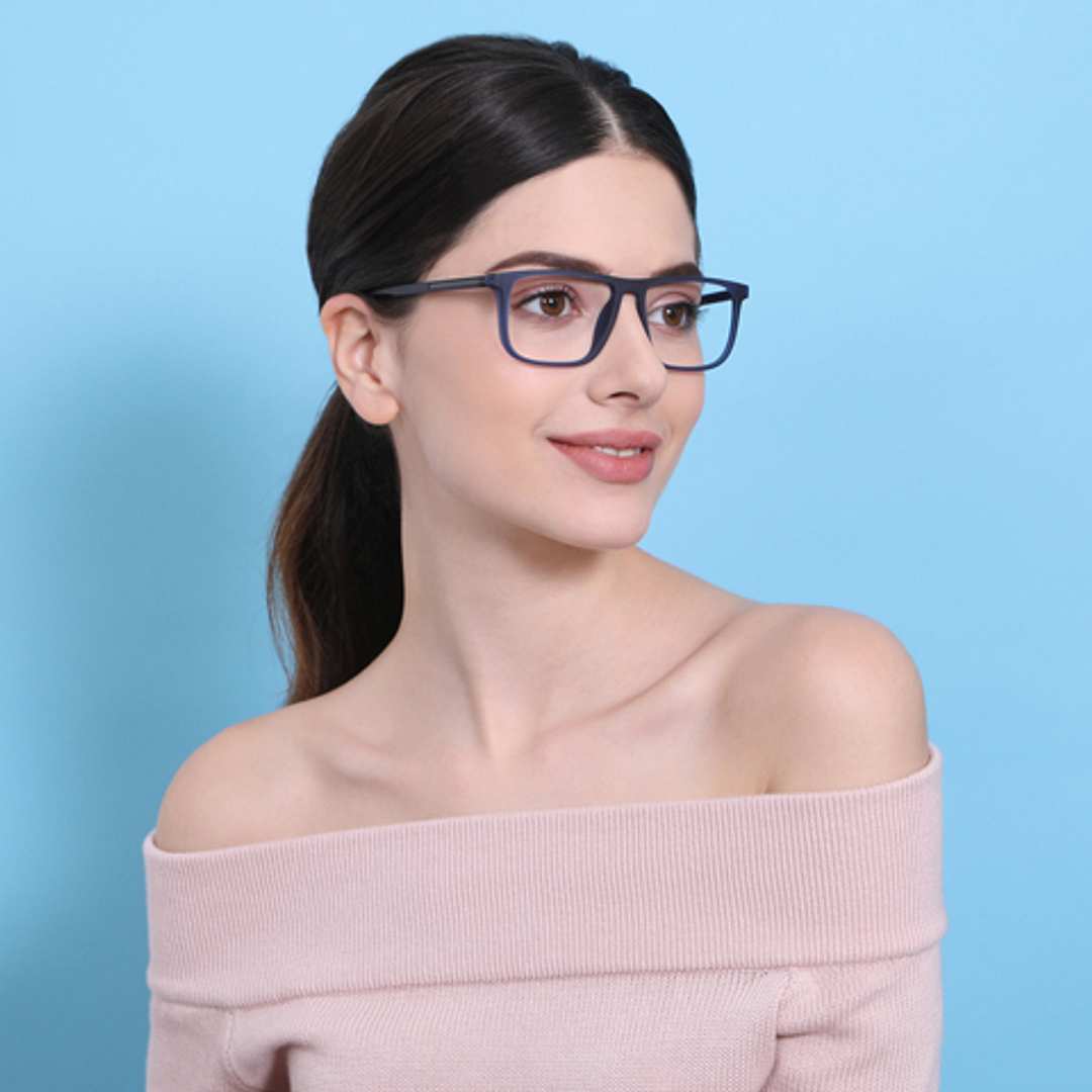 Lenskart Air Online Sky Blue Full Rim Square left side
