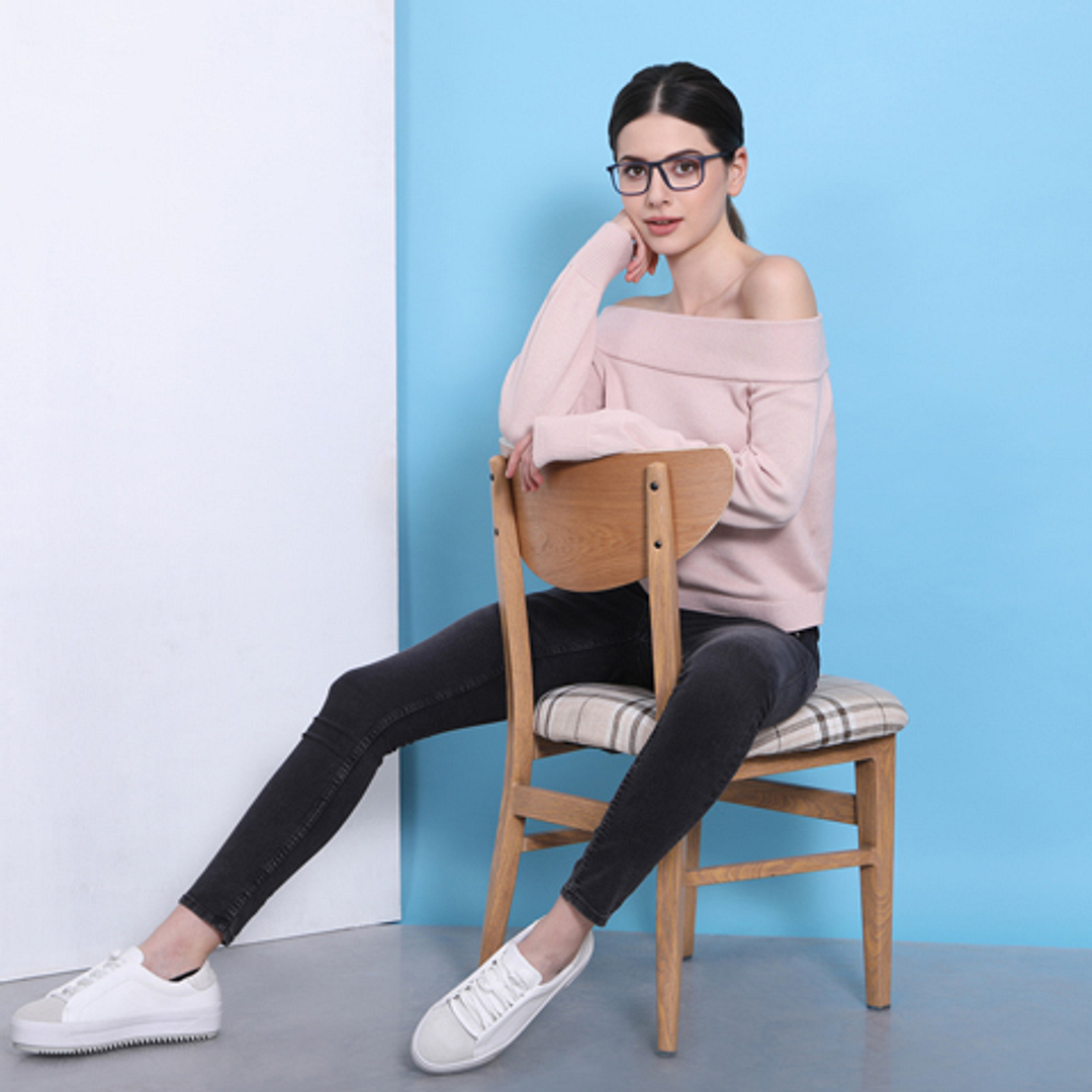Lenskart Air Online Sky Blue Full Rim Square left side