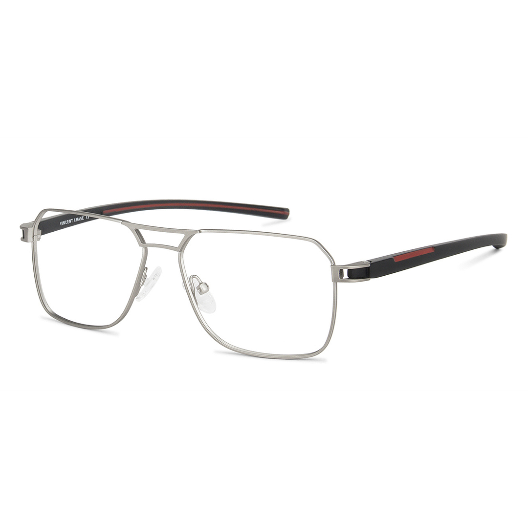 Vincent Chase Online Silver Full Rim Geometric left side