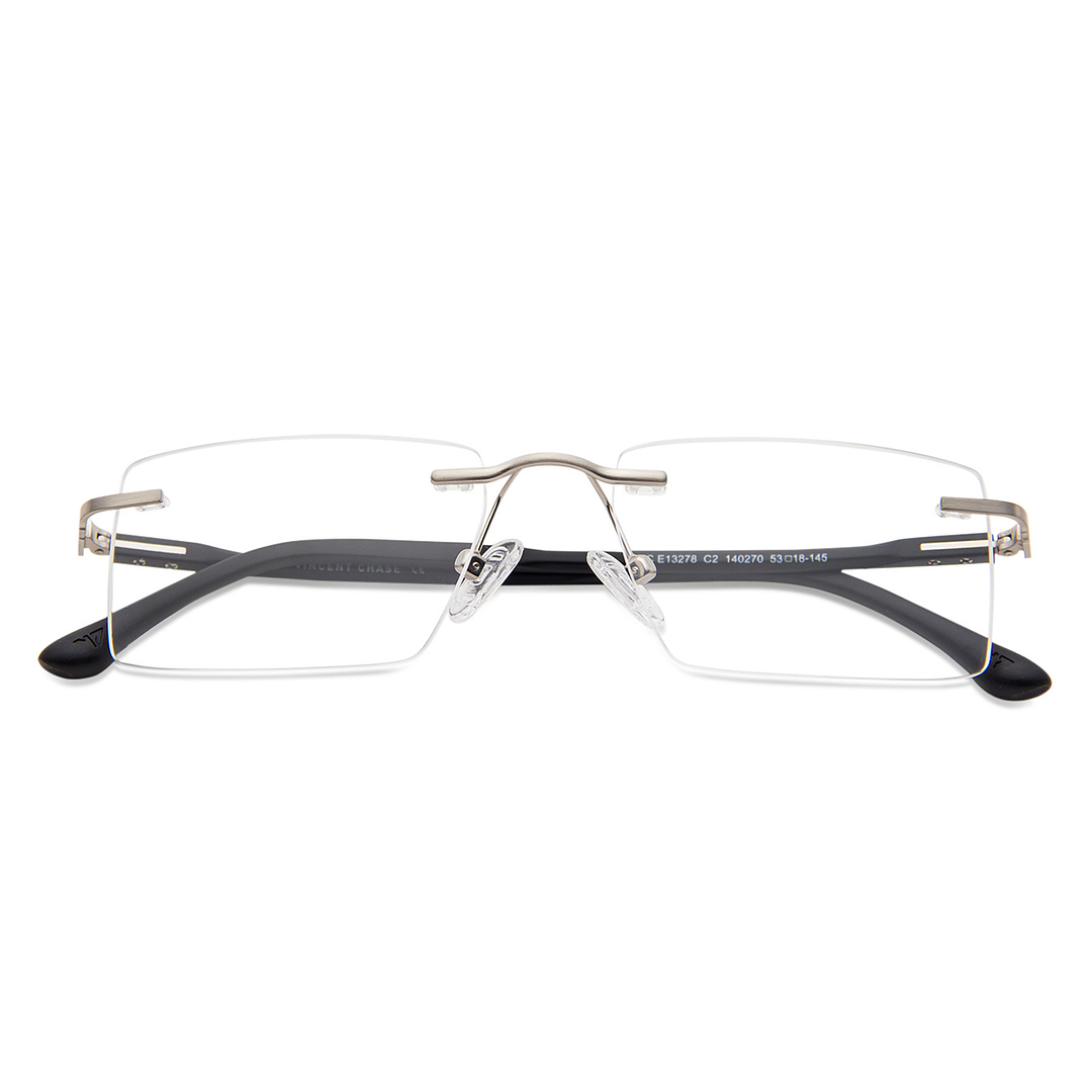 Lenskart Air Online Silver Rimless Rectangle left side