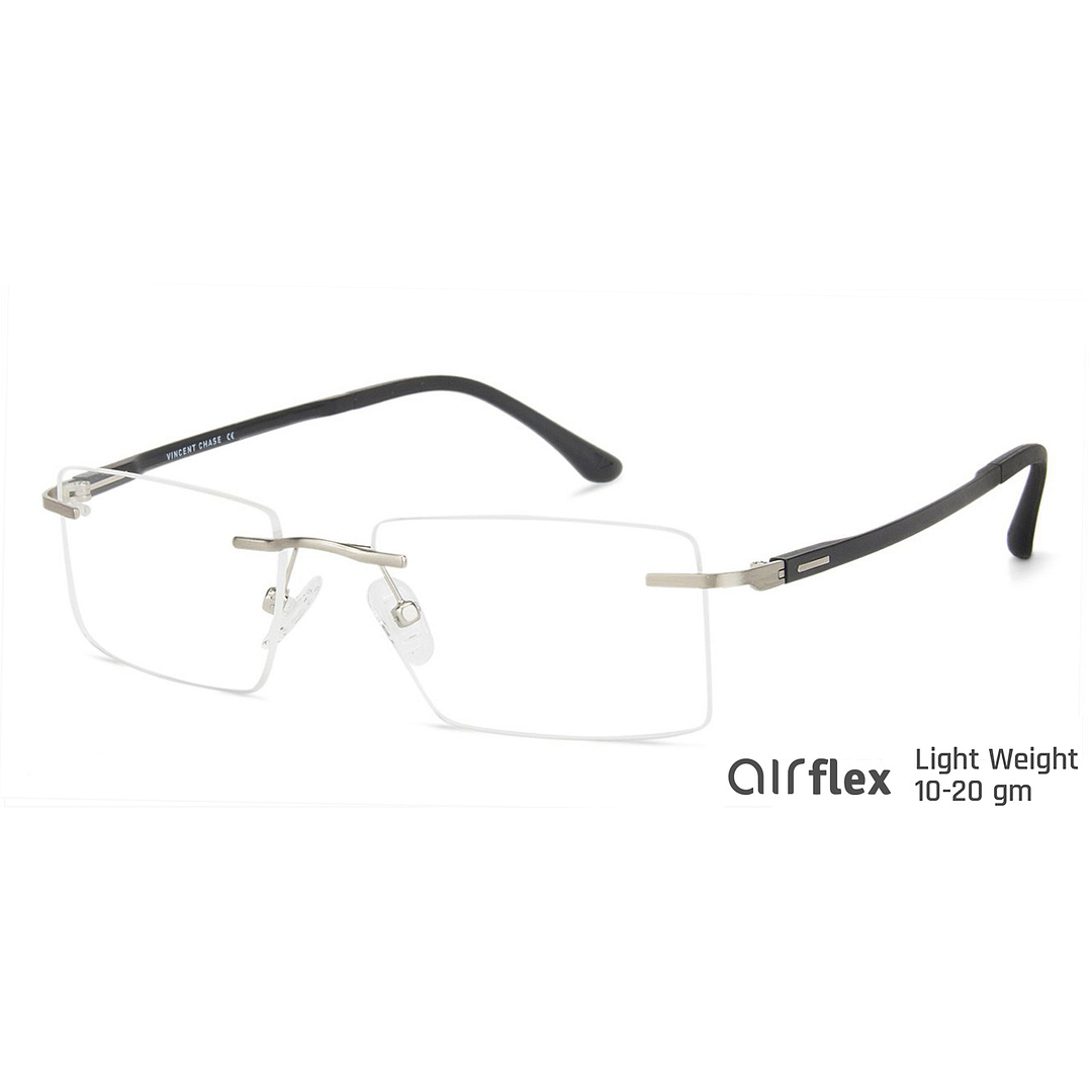 Lenskart Air Online Silver Rimless Rectangle right side