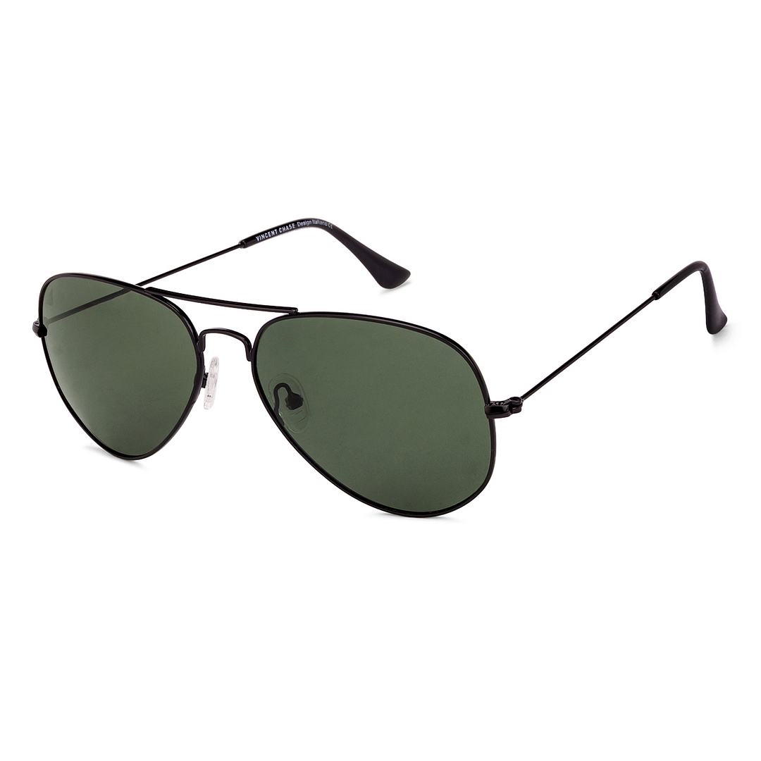 Vincent Chase Online Black Full Rim Aviator left side