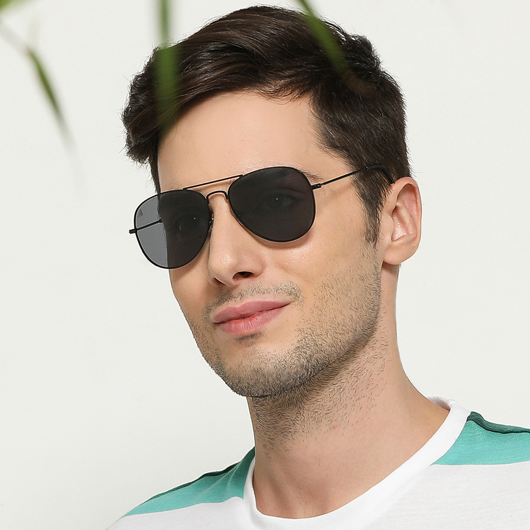 Vincent Chase Polarized Black Full Rim Aviator left side