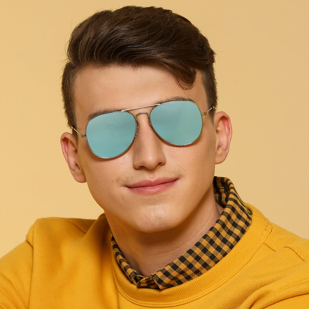 Vincent Chase Polarized Silver Full Rim Aviator right side