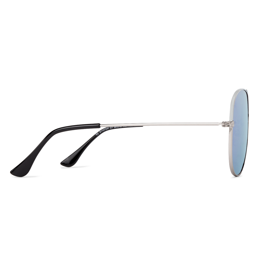 Vincent Chase Polarized Silver Full Rim Aviator left side