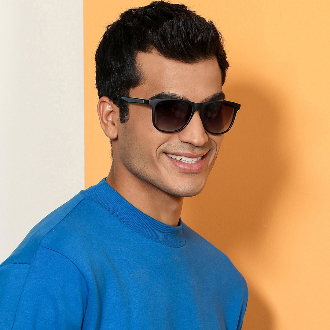 Vincent Chase Polarized Black Full Rim Square left side