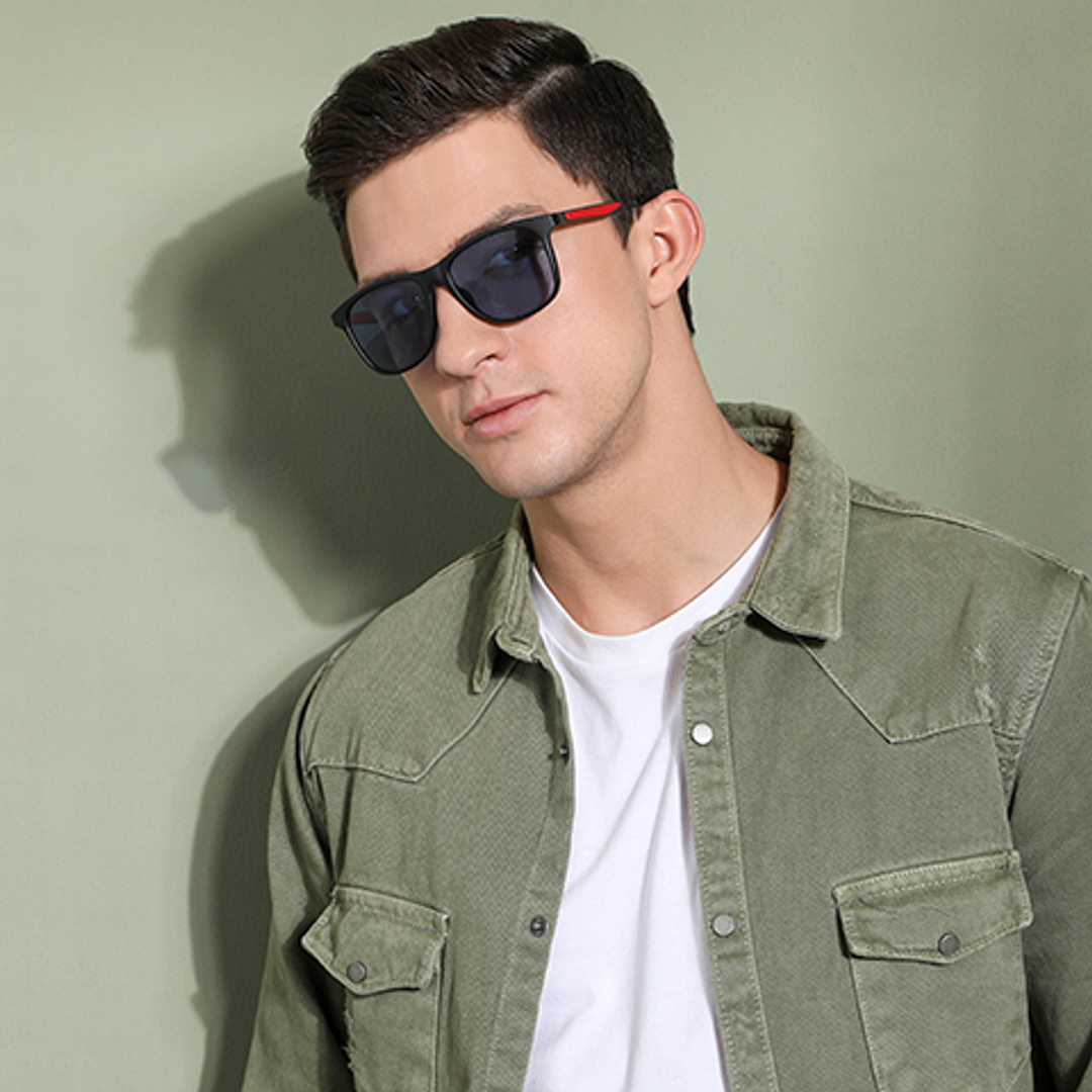 Vincent Chase Polarized Black Full Rim Square left side