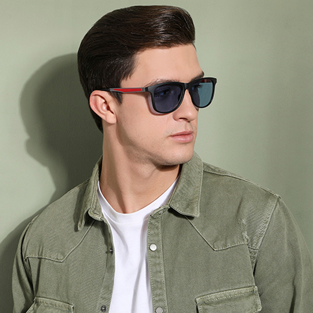 Vincent Chase Polarized Black Full Rim Square left side