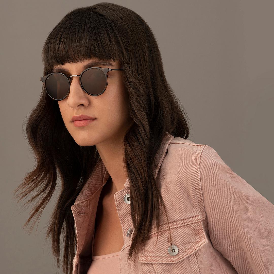 Vincent Chase Polarized Gunmetal Full Rim Round left side