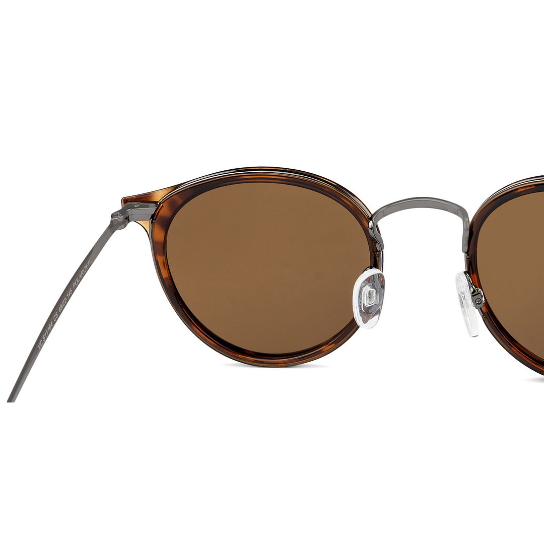 Vincent Chase Polarized Gunmetal Full Rim Round left side