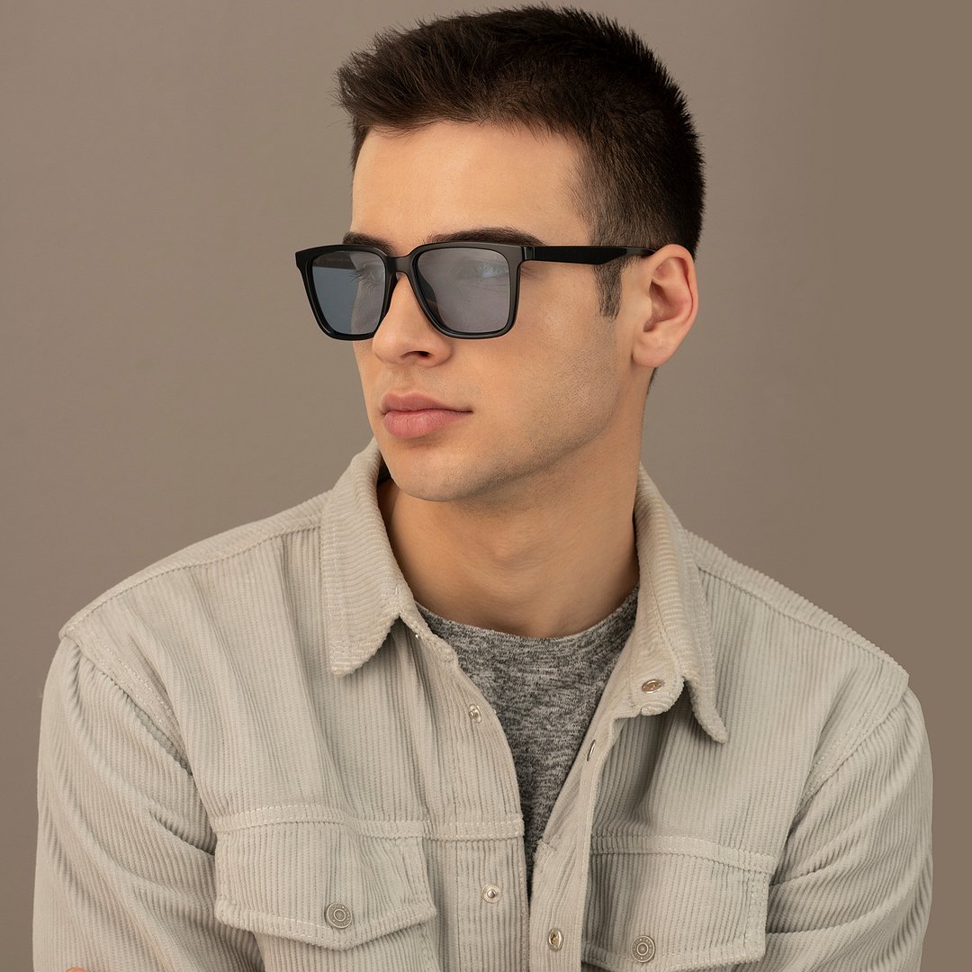 Vincent Chase Polarized Black Full Rim Square left side