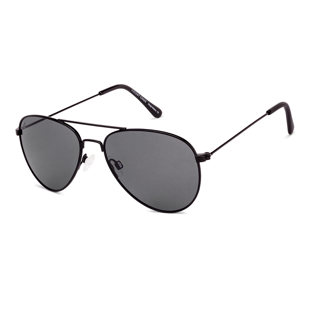 Vincent Chase Online Black Full Rim Aviator left side