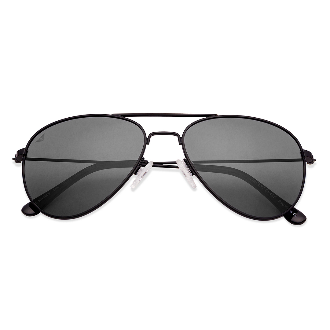 Vincent Chase Online Black Full Rim Aviator left side