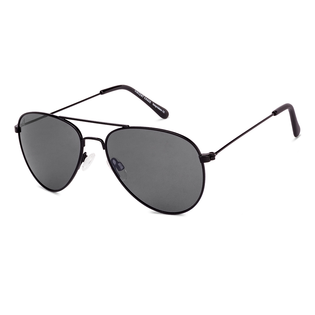 Vincent Chase Online Black Full Rim Aviator left side