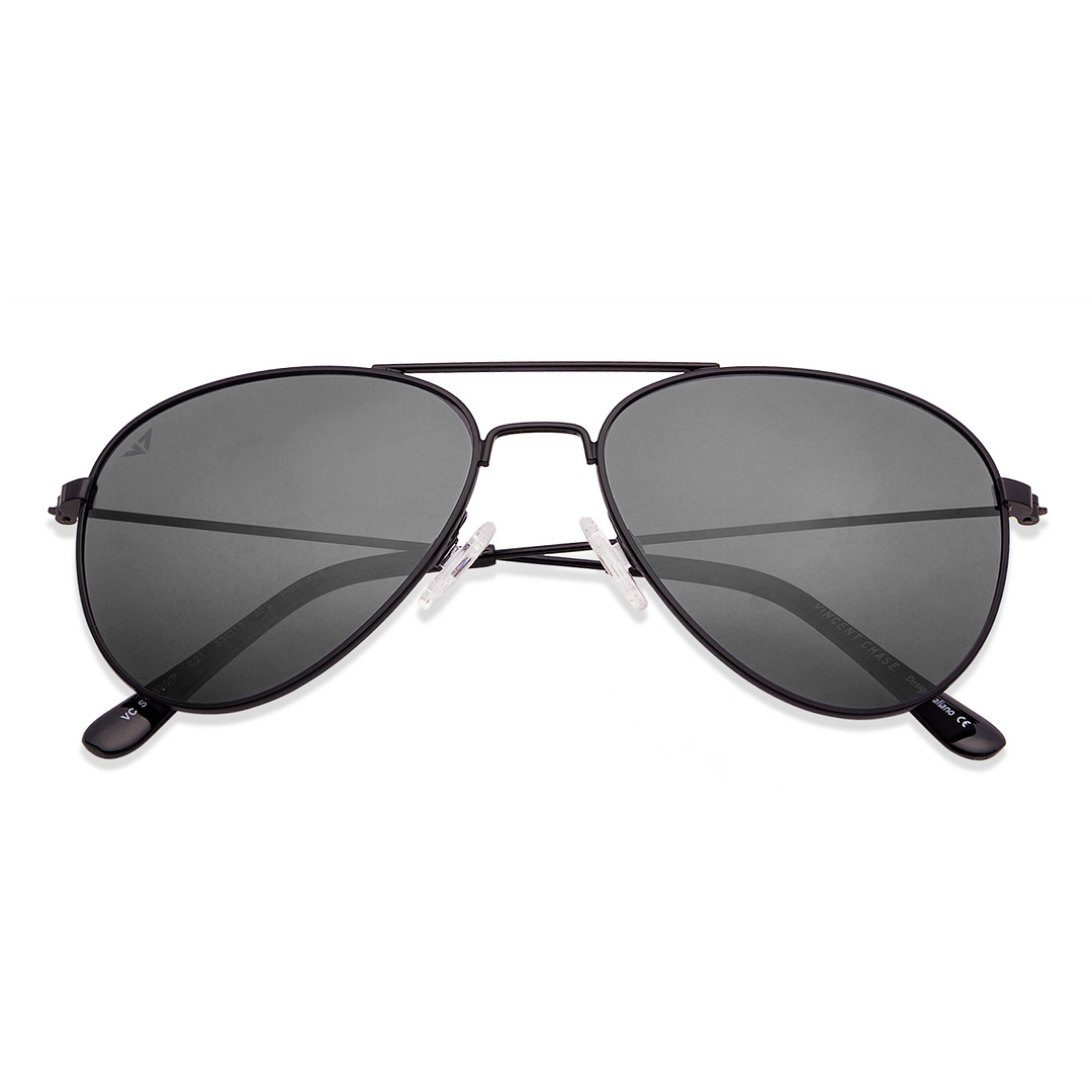 Vincent Chase Online Black Full Rim Aviator left side