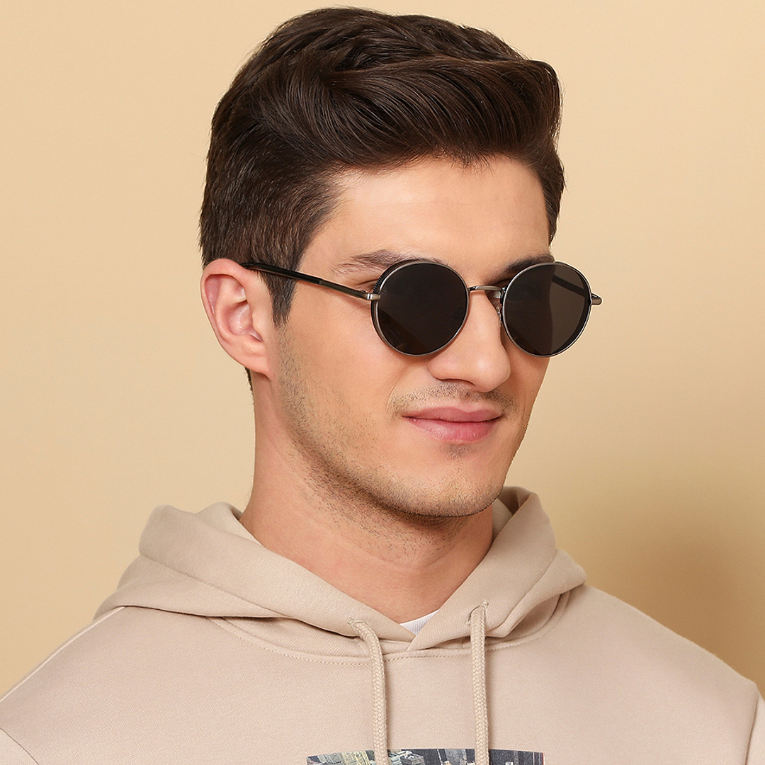 Vincent Chase Online Gunmetal Full Rim Round left side