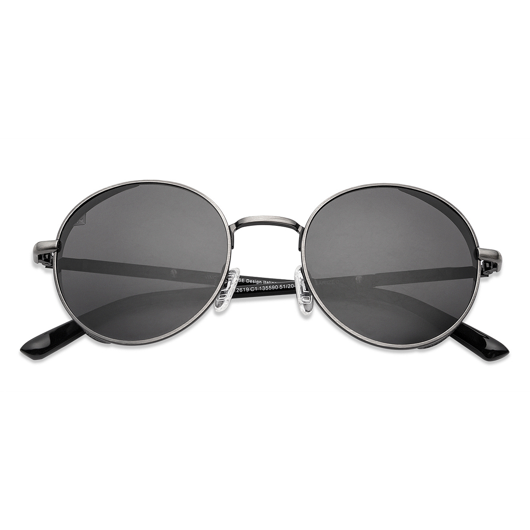 Vincent Chase Online Gunmetal Full Rim Round left side