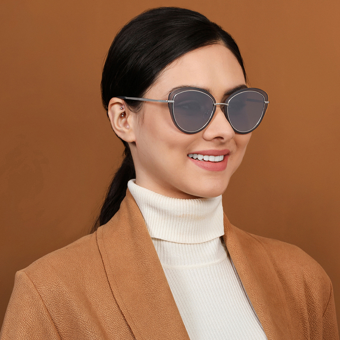 Vincent Chase Online Silver Full Rim Cat Eye right side