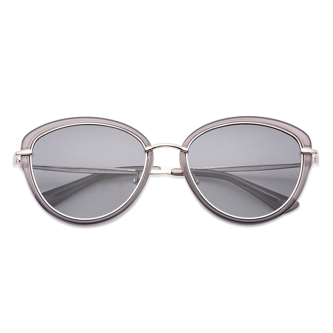 Vincent Chase Online Silver Full Rim Cat Eye left side
